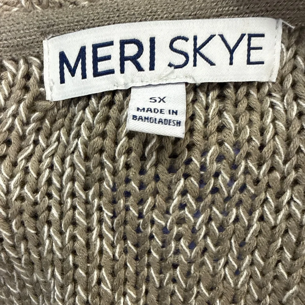 Women's MERI SKYE V-Neck Sweater 5X Beige White - Picture 8 of 8
